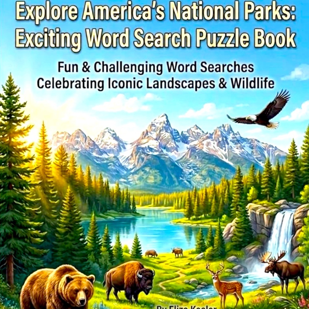 National Parks Word Search Book and solutions pages